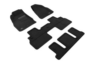 Buick Enclave Floor Mats - Front Rear and Third Row - 3D MAXpider - Elegant - Black - `08-`17